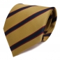 Preview: Designer Krawatte gold blau royal rot weinrot gestreift - Schlips Binder Tie