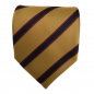 Preview: Designer Krawatte gold blau royal rot weinrot gestreift - Schlips Binder Tie