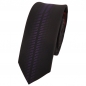 Preview: Schmale Designer Krawatte schwarz lila gemustert - Schlips Binder Tie