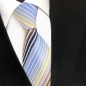 Preview: Designer Krawatte blau hellblau gold gelb weiß gestreift- Binder Tie