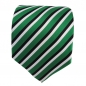 Preview: TigerTie Designer Krawatte grün signalgrün schwarz weiss gestreift