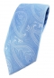 Preview: TigerTie Designer Krawatte in hellblau blau silber Paisley gemustert