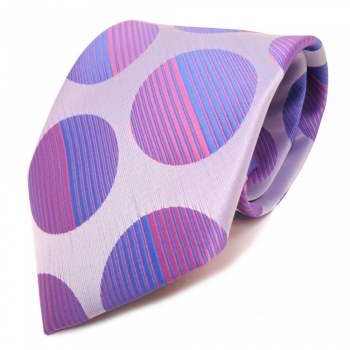 Designer Krawatte silber rosa blau babyrosa babyblau gepunktet - Schlips Binder