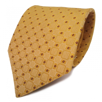Designer Krawatte orange hellorange silber gemustert - Schlips Binder Tie