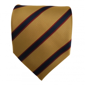 Designer Krawatte gold blau royal rot weinrot gestreift - Schlips Binder Tie