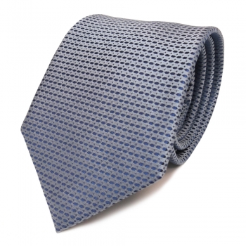 Seidenkrawatte blau fernblau blaugrau gemustert - Krawatte Seide Silk Tie