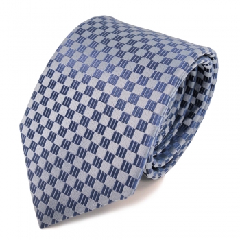 Seidenkrawatte blau fernblau blaugrau gemustert - Krawatte Seide Silk Tie