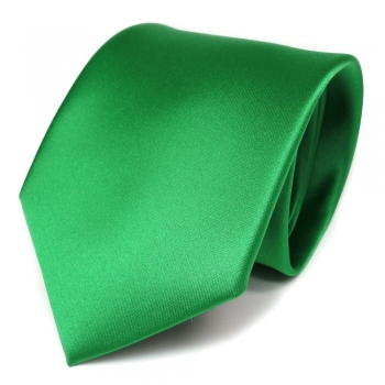 TigerTie Designer Satin Krawatte in grün leuchtgrün uni einfarbig