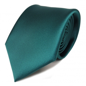 TigerTie Designer Krawatte grün dunkelgrün Uni Satin Glanz - Tie Schlips Binder