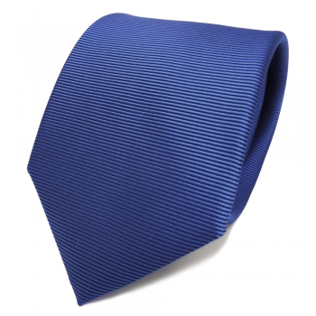 Designer Seidenkrawatte blau capriblau schwarz Rips - Krawatte Seide Silk Tie