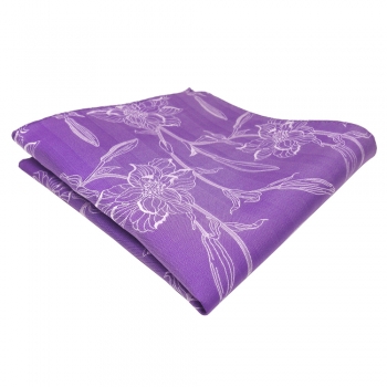 schönes Einstecktuch lila blaulila flieder Blumenmotiv - Tuch Polyester