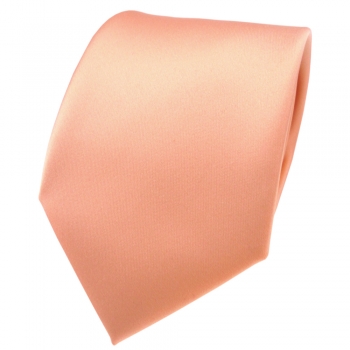 TigerTie Designer Satin Krawatte lachs orange uni 100 % Polyester - Tie Schlips