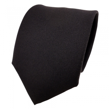 Schicke Designer Krawatte schwarz einfarbig Uni - Schlips Binder Tie