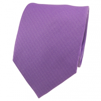Designer Krawatte lila signalviolett flieder silber gepunktet - Schlips Binder