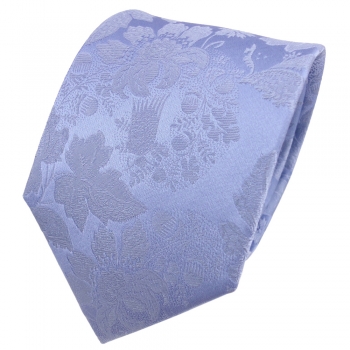 TigerTie Designer Seidenkrawatte blau hellblau gemustert - Krawatte Seide