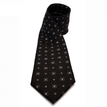 Mexx Seidenkrawatte braun dunkelbraun silber gemustert - Krawatte Seide Tie