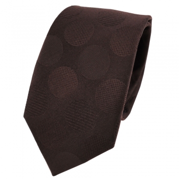 Designer Seidenkrawatte braun dunkelbraun gepunktet - Krawatte Seide Silk