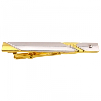 Herren Designer Krawattennadel - Krawattenklammer Farbe silber gold mit Zirkonia