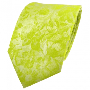 Designer Krawatte grün gelb neongrün neongelb gemustert - Schlips Binder Tie