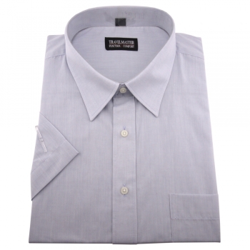 TRAVELMASTER Business Herrenhemd silber - Hemd Gr.41/42 L kurzarm