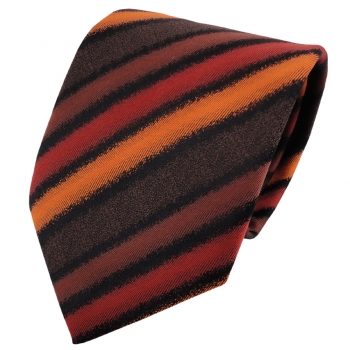 TigerTie Krawatte orange rotorange braun schwarz gestreift - Binder Schlips Tie