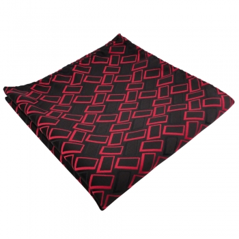 schönes Einstecktuch in rot signalrot schwarz gemustert - Tuch 100% Polyester