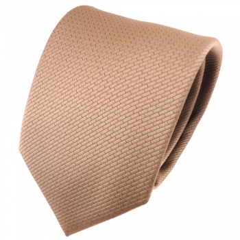 TigerTie Designer Krawatte goldbraun bronze uni gemustert - Tie Binder