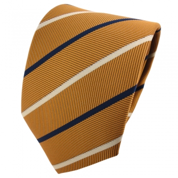 TigerTie Designer Krawatte braungold schwarzblau grau gestreift - Tie Binder