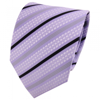 TigerTie Designer Krawatte blaugrau silber schwarz grau gestreift