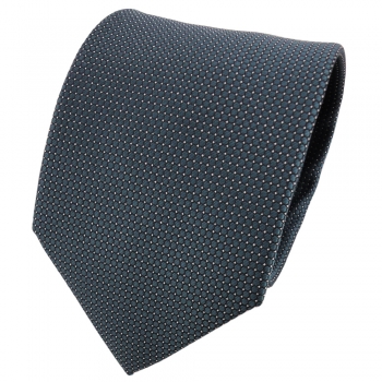 schöne TigerTie Designer Krawatte petrol silber gepunktet - Binder Tie Cravate
