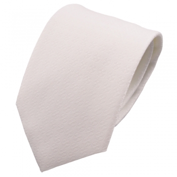 schöne feine TigerTie Designer Krawatte weiß uni gemustert - Binder Tie