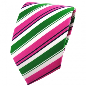 schöne TigerTie Krawatte in pink grün weiß schwarz gestreift - Binder Tie