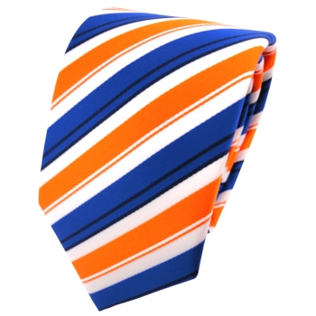 TigerTie Krawatte in orange blau schwarz weiß gestreift - Binder Tie