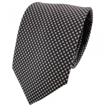 schöne TigerTie Krawatte in anthrazit silber gepunktet - Binder Tie