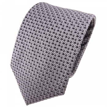 TigerTie Seidenkrawatte anthrazit silber grau gemustert - Krawatte Seide Tie