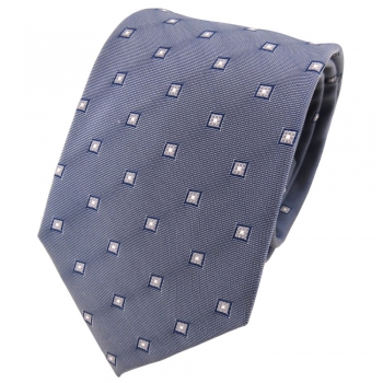 TigerTie Seidenkrawatte grau blaugrau silber gemustert - Krawatte Seide Tie