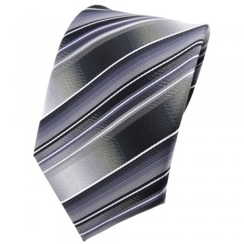 TigerTie Krawatte grau silber anthrazit hellgrau gestreift - Tie Binder