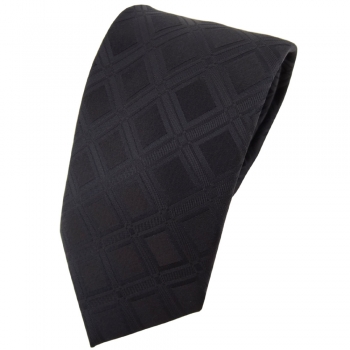 Designer Seidenkrawatte schwarz schwarzbraun gemustert - Krawatte Seide Binder