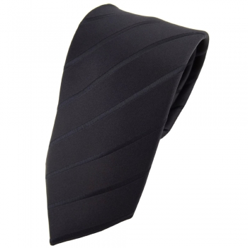 TigerTie Designer Seidenkrawatte schwarz schwarzbraun gestreift - Krawatte Seide