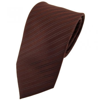 Designer Seidenkrawatte braun dunkelbraun gestreift - Krawatte Seide Binder