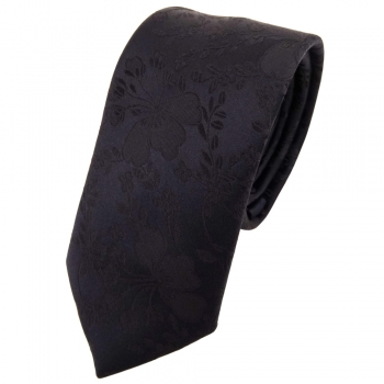 Schmale Designer Seidenkrawatte schwarz schwarzbraun gemustert - Krawatte Seide