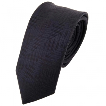 schmale TigerTie Seidenkrawatte schwarz schwarzbraun gemustert - Krawatte Seide