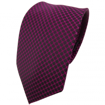 TigerTie Krawatte magenta fuchsia schwarz gemustert - Binder Tie