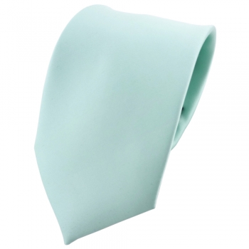 TigerTie Designer Satin Krawatte helles mint grün uni 100 % Polyester Schlips