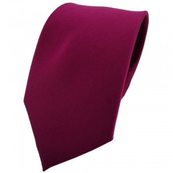 TigerTie Krawatte violett bordeauxviolett einfarbig 100 % Polyester - Binder Tie