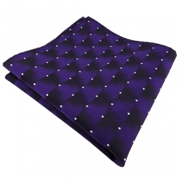 TigerTie Einstecktuch in lila violett silber gepunktet - Tuch 100% Polyester