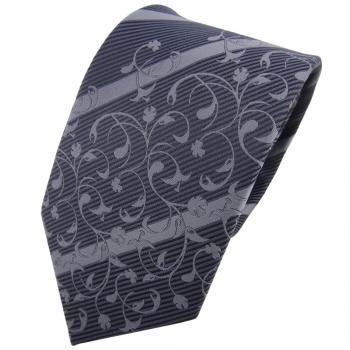 TigerTie Designer Krawatte anthrazit grau dunkelgrau gestreift - Schlips Tie