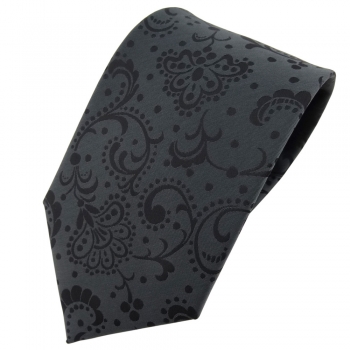 TigerTie Designer Krawatte anthrazit schwarz gemustert - Binder Tie Schlips