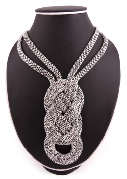 Damen Halskette Metallkette in silber Schlangenform - Traglänge 36 cm - Kette