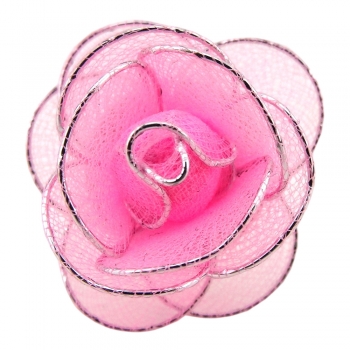 Damen Halstuchhalter Schalhalter rosa silber Rosenform - Tuchhalter Rose